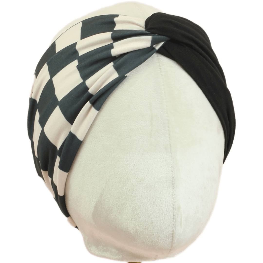 Black Ivory Checker Twist Headband - The Sassy Olive