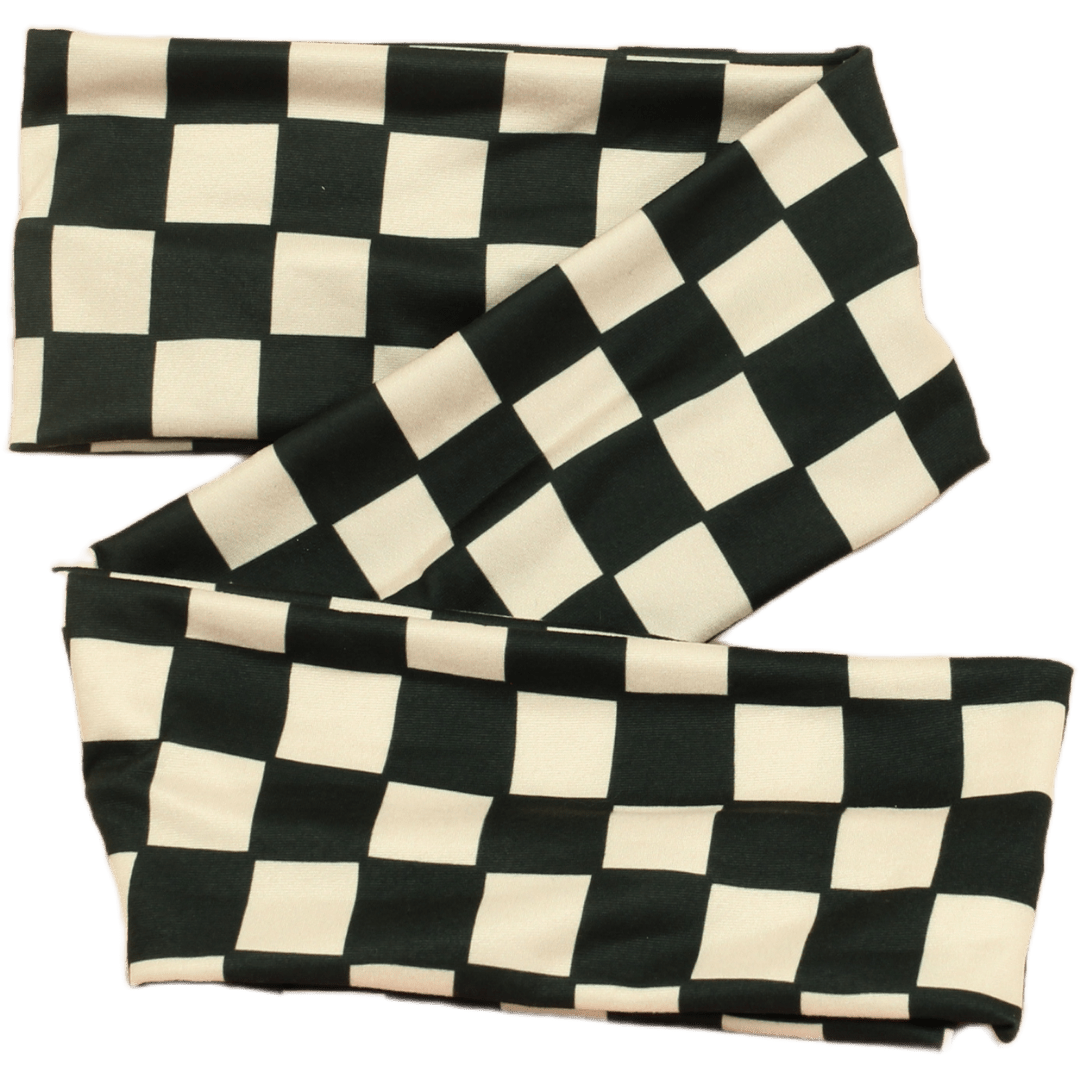 Black Ivory Checker Wrap Headband - The Sassy Olive