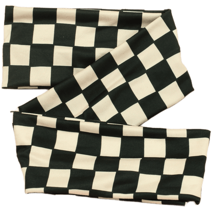 Black Ivory Checker Wrap Headband - The Sassy Olive