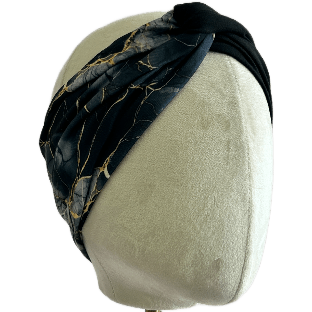 Black Marble Twist Headband - The Sassy Olive