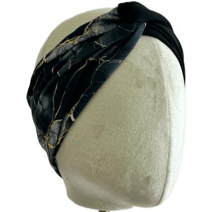 Black Marble Twist Headband - The Sassy Olive