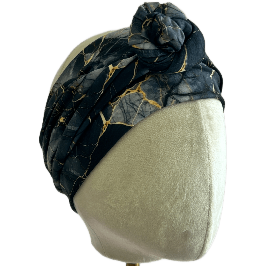 Black Marble Wrap Headband - The Sassy Olive