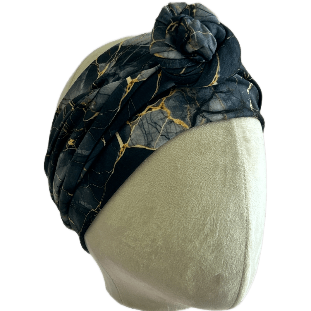 Black Marble Wrap Headband - The Sassy Olive