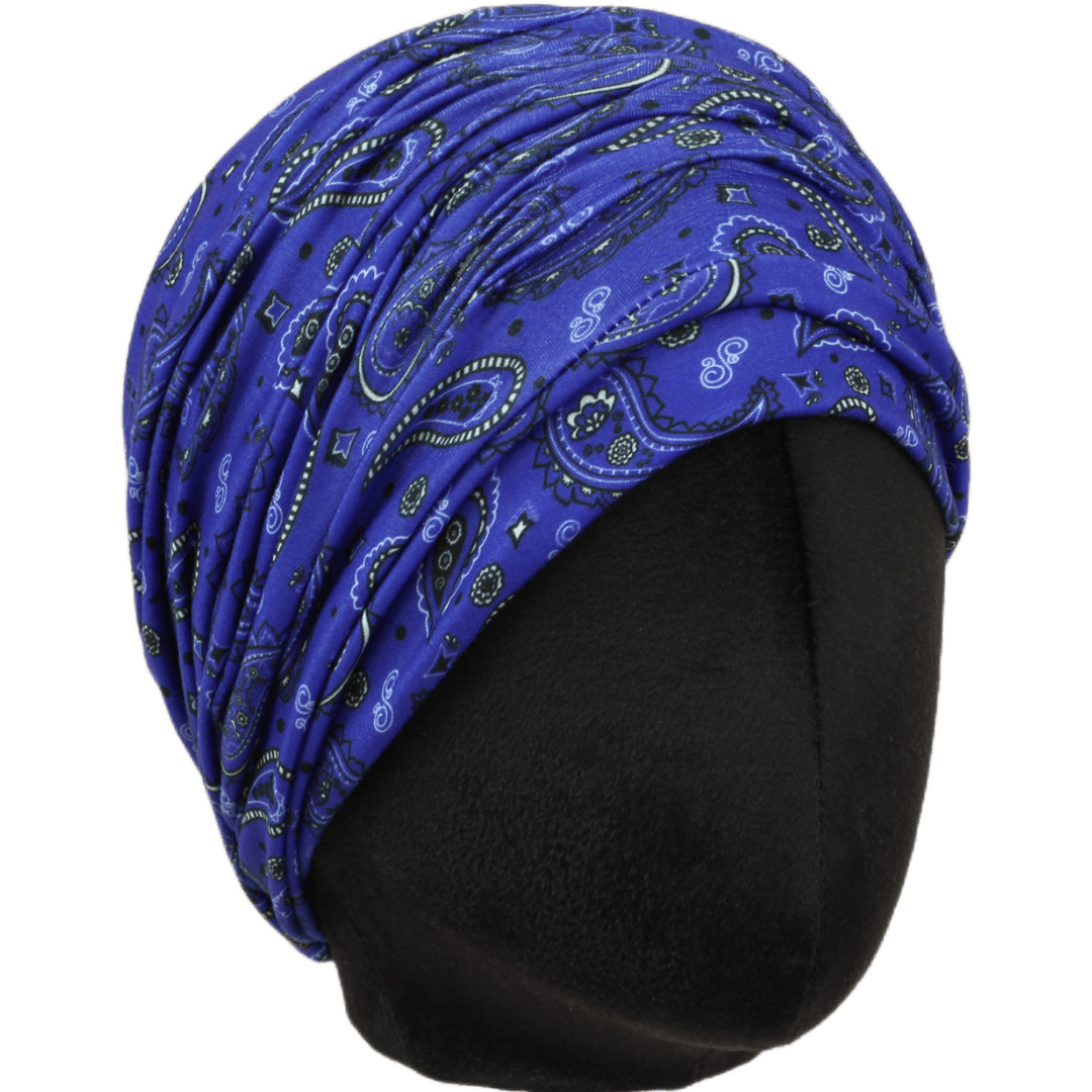 Blue Bandana Paisley Boho Buff - The Sassy Olive