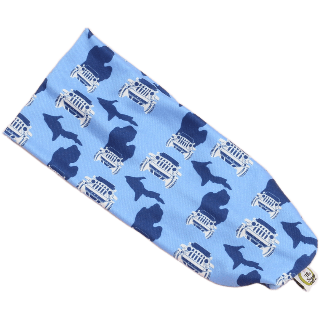 Blue Michigan 4x4 Stretch Headband - The Sassy Olive