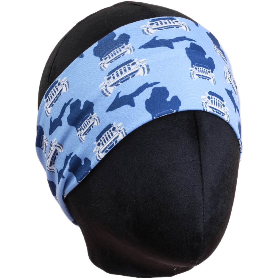 Blue Michigan 4x4 Stretch Headband - The Sassy Olive