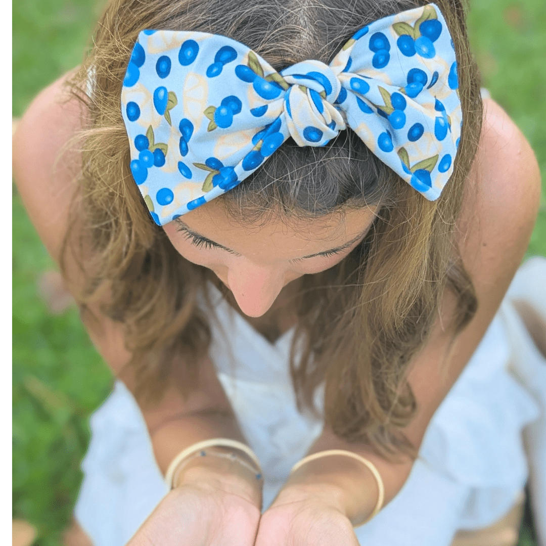 Blueberry Lemon Squeeze Top Knot Headband - The Sassy Olive