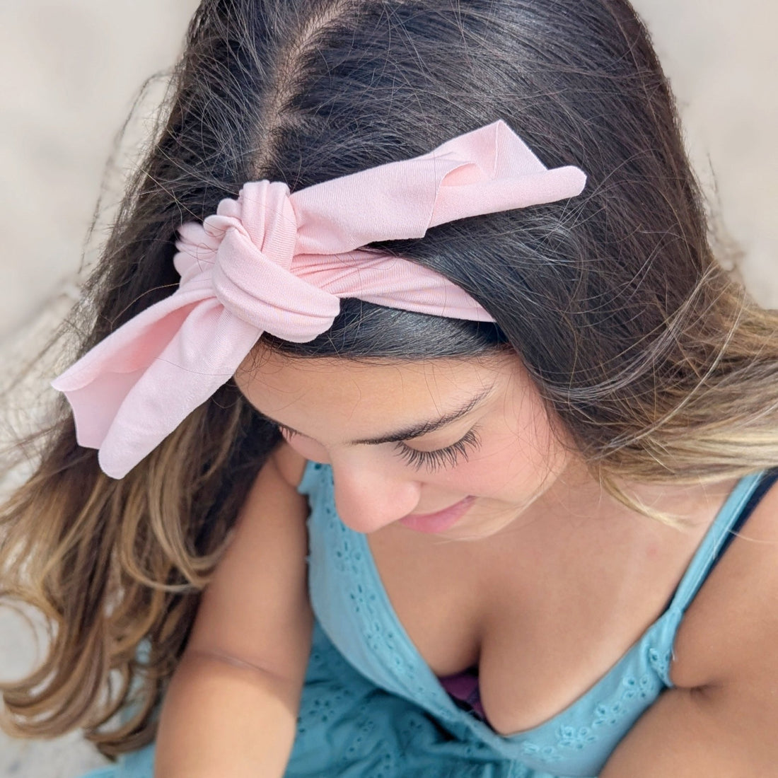 Blush Pink Solid Top Knot Headband - The Sassy Olive