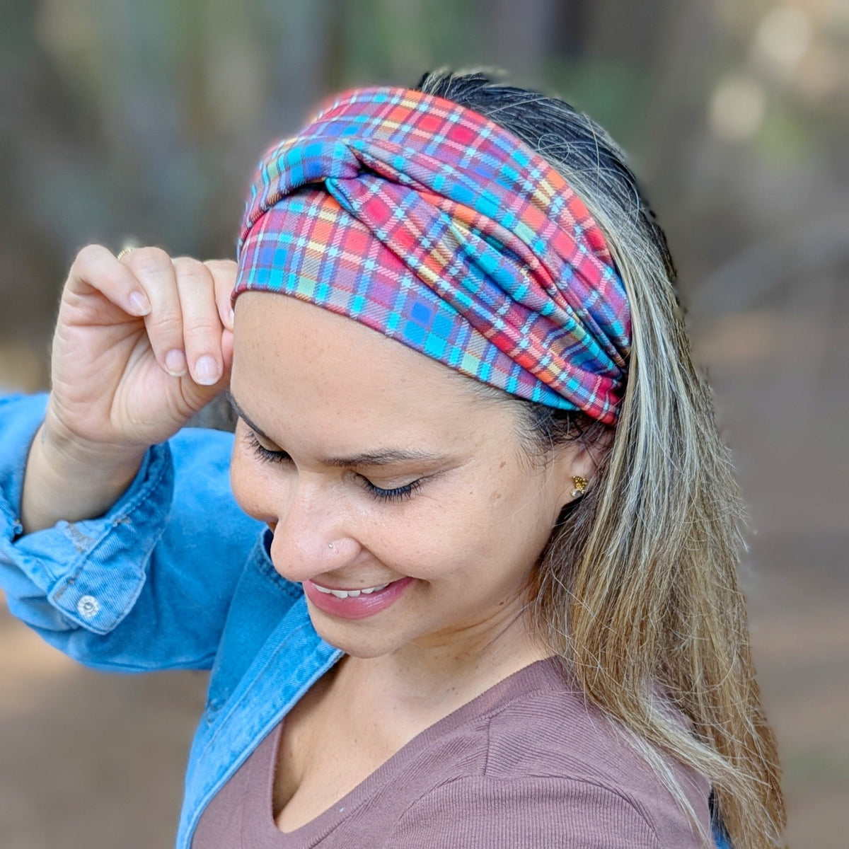 Bram Plaid Wrap Headband - The Sassy Olive