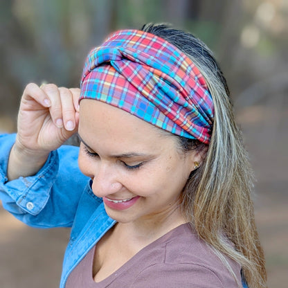 Bram Plaid Wrap Headband - The Sassy Olive