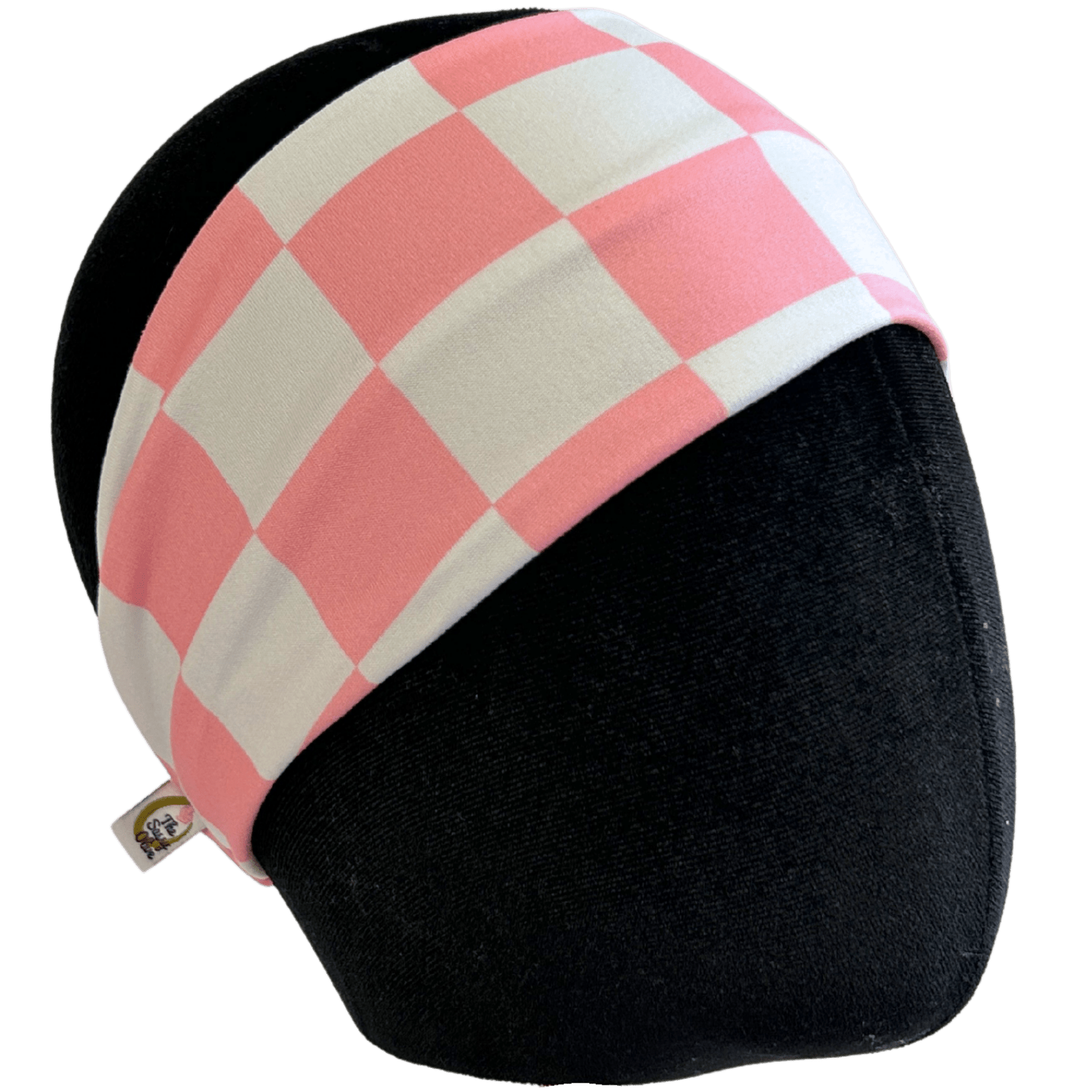 Bright Pink Checker Stretch Headband - The Sassy Olive