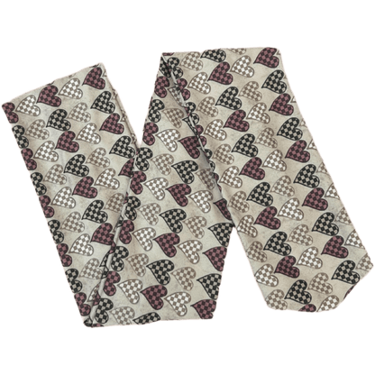 Brown Checker Hearts Wrap Headband - The Sassy Olive