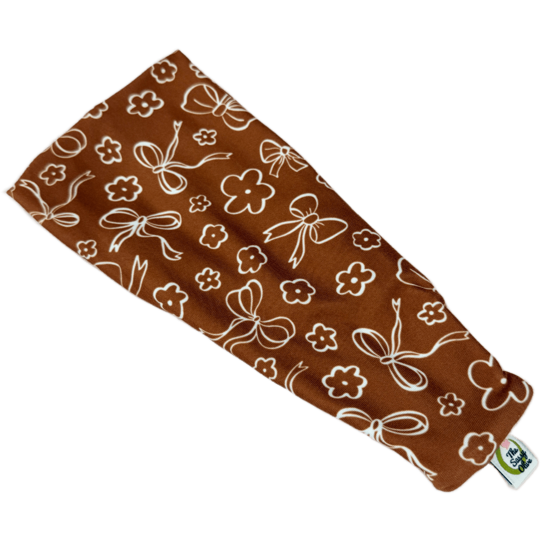 Brown Coquette Bows Stretch Headband - The Sassy Olive