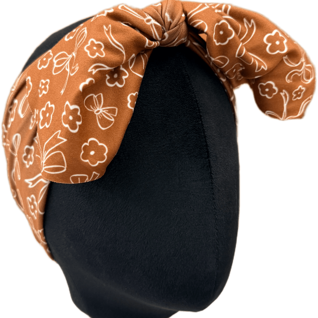 Brown Coquette Bows Top Knot Headband - The Sassy Olive