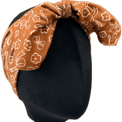 Brown Coquette Bows Top Knot Headband - The Sassy Olive
