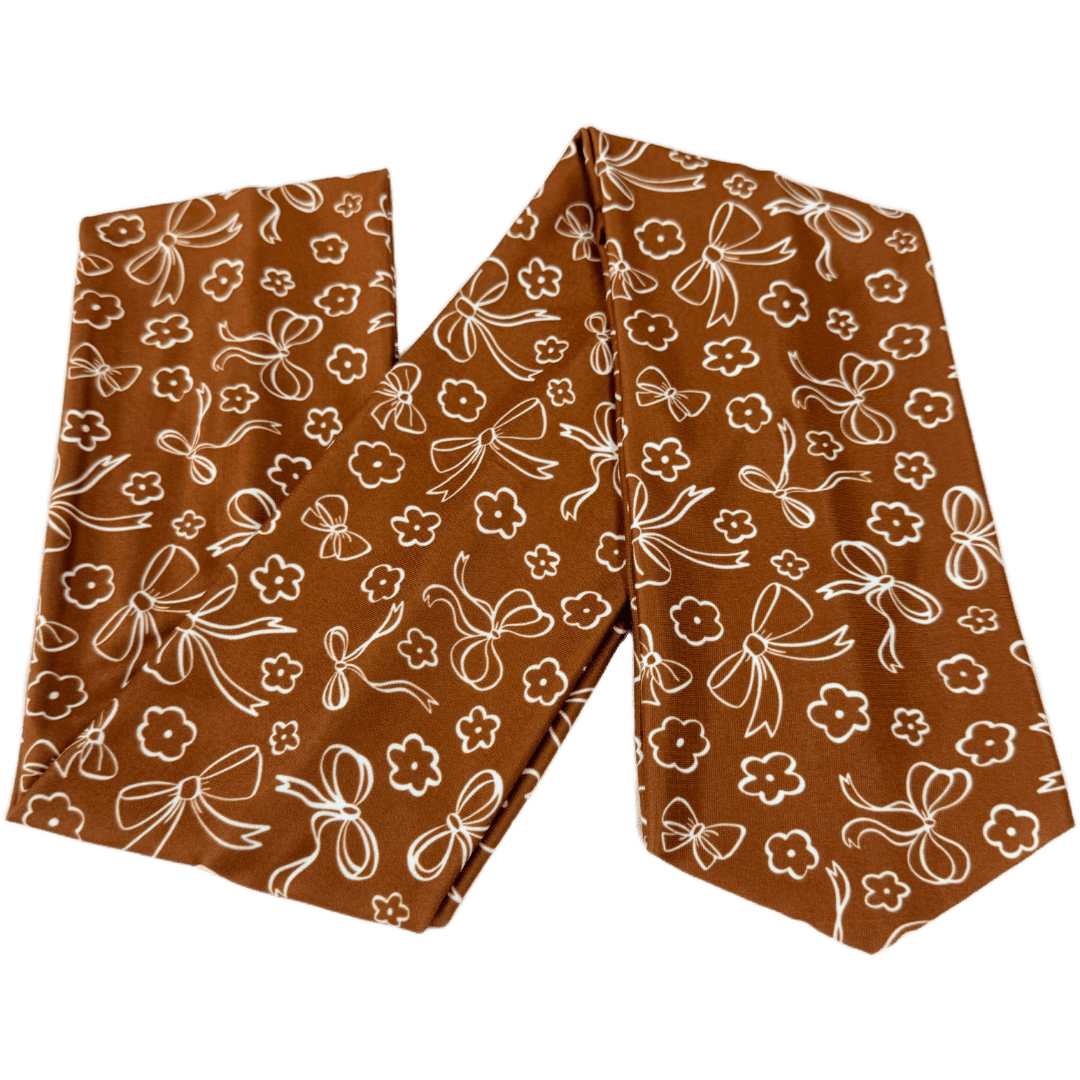 Brown Coquette Bows Wrap Headband - The Sassy Olive