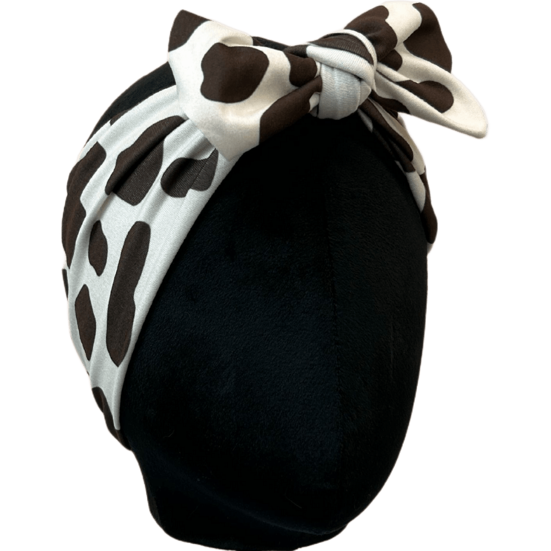 Brown Cow Print Top Knot Headband - The Sassy Olive