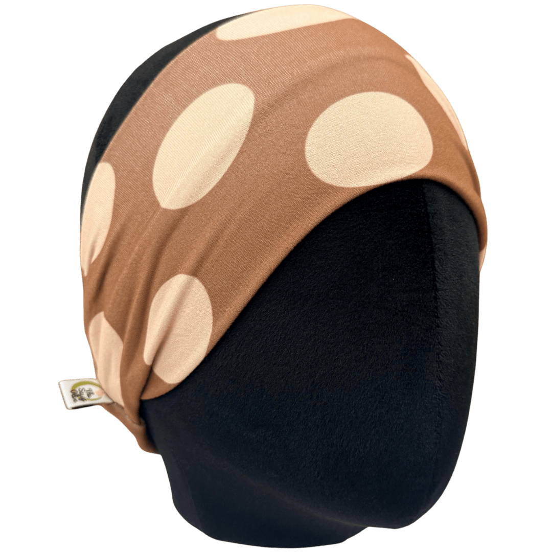 Brown Polka Dots Stretch Headband - The Sassy Olive