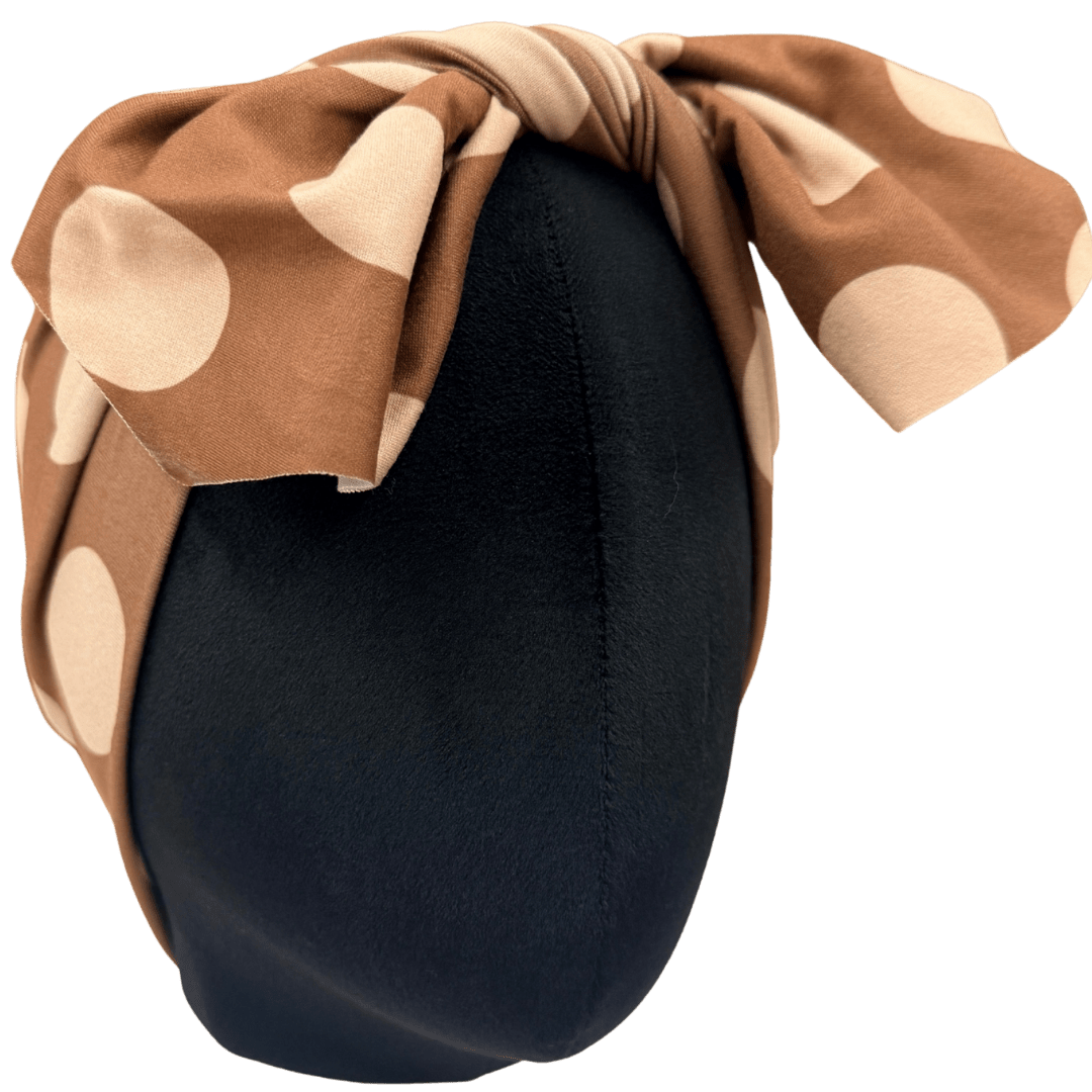 Brown Polka Dots Top Knot Headband - The Sassy Olive