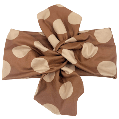 Brown Polka Dots Top Knot Headband - The Sassy Olive