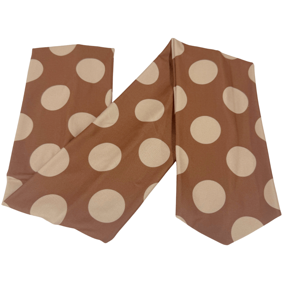 Brown Polka Dots Wrap Headband - The Sassy Olive