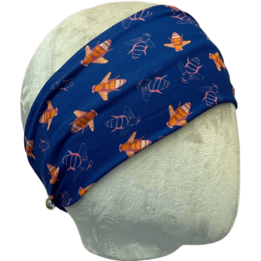 Bumble Bee Blues Stretch Headband - The Sassy Olive