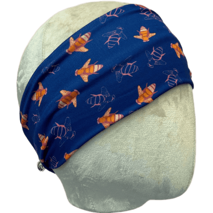 Bumble Bee Blues Stretch Headband - The Sassy Olive