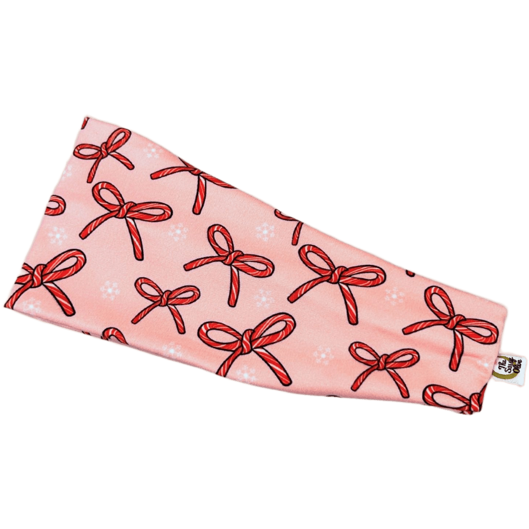 Candy Cane Bows Stretch Headband - The Sassy Olive