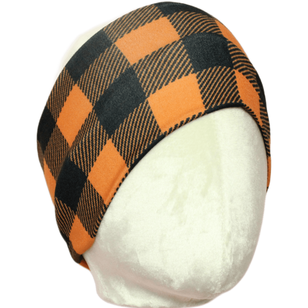 Caramel Buffalo Plaid Stretch Headband - The Sassy Olive