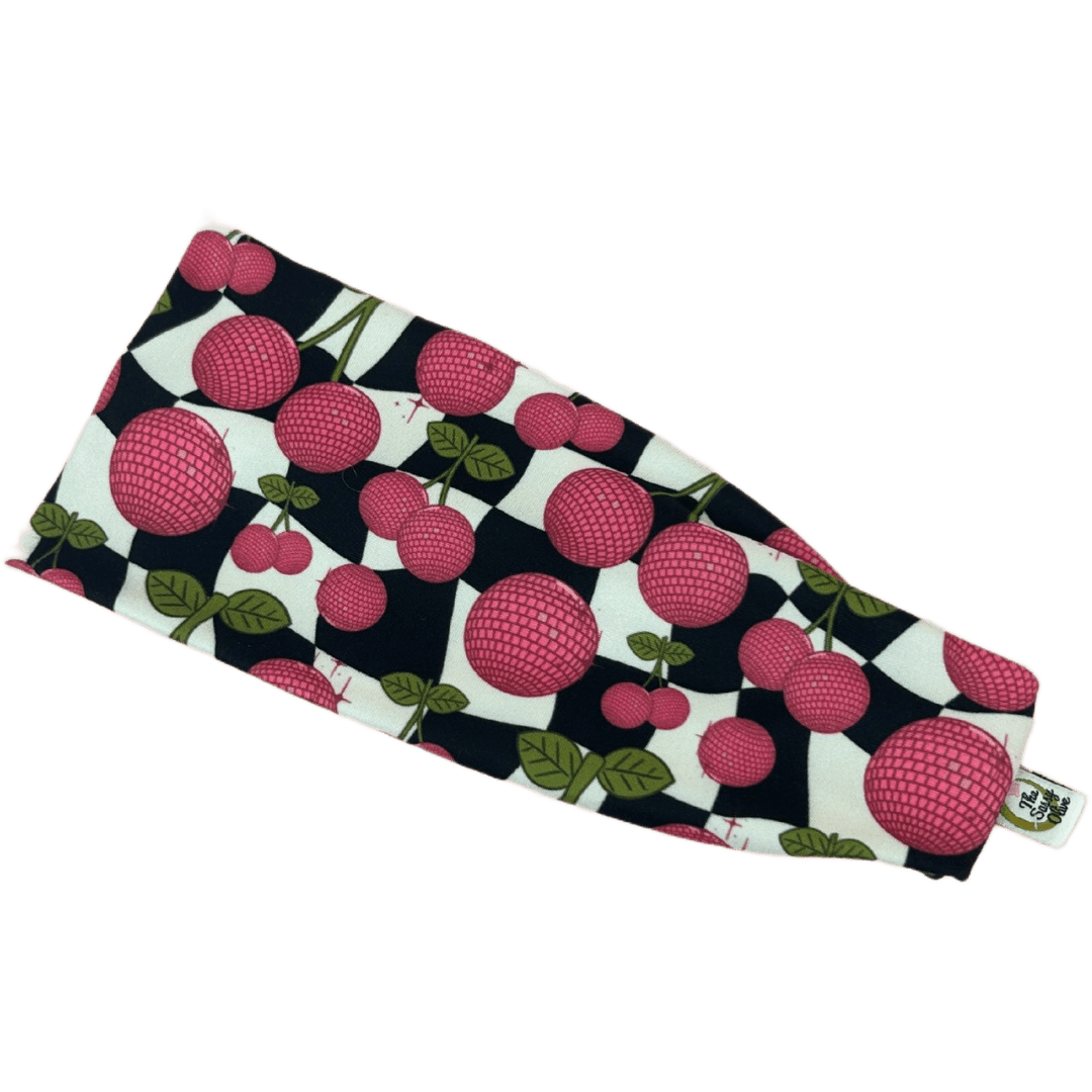 Checker Disco Cherries Stretch Headband - The Sassy Olive