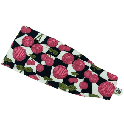 Checker Disco Cherries Stretch Headband - The Sassy Olive
