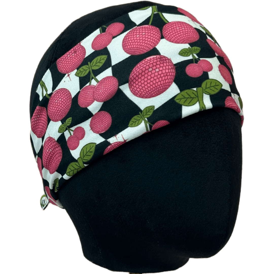 Checker Disco Cherries Stretch Headband - The Sassy Olive