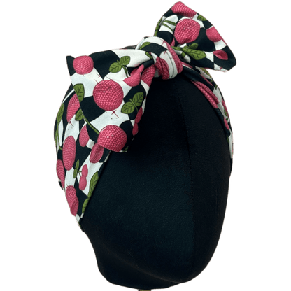 Checker Disco Cherries Top Knot Headband - The Sassy Olive