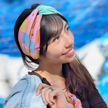 Checker Love Twist Headband - The Sassy Olive