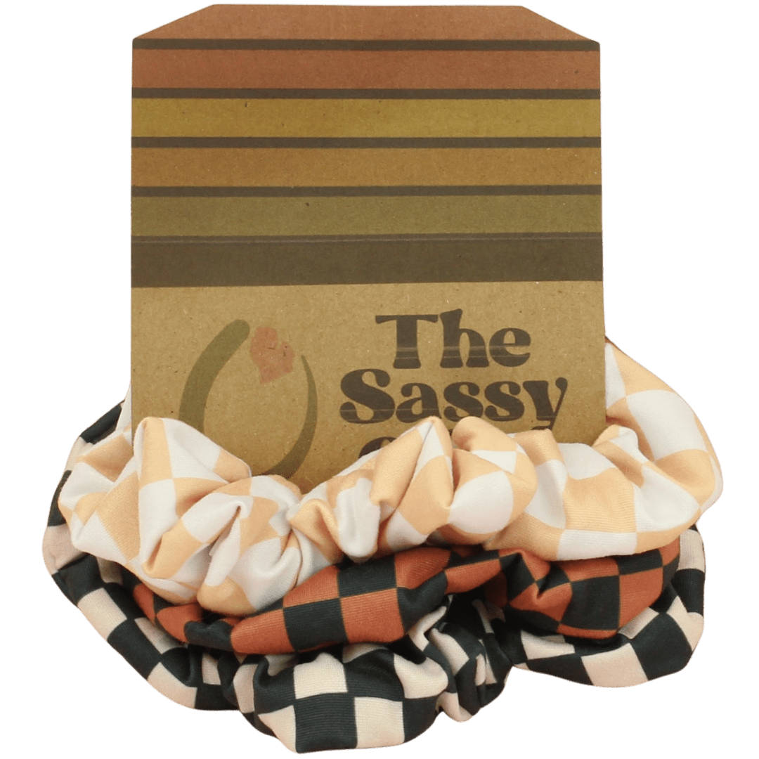 Checkerboard Scrunchie Pack - The Sassy Olive