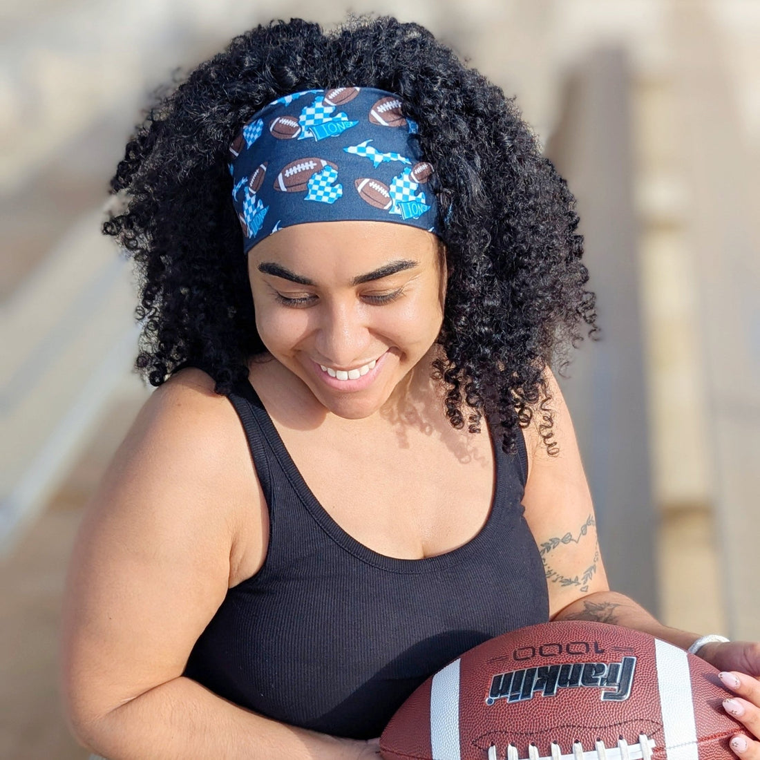 Checkered Lions Stretch Headband - The Sassy Olive