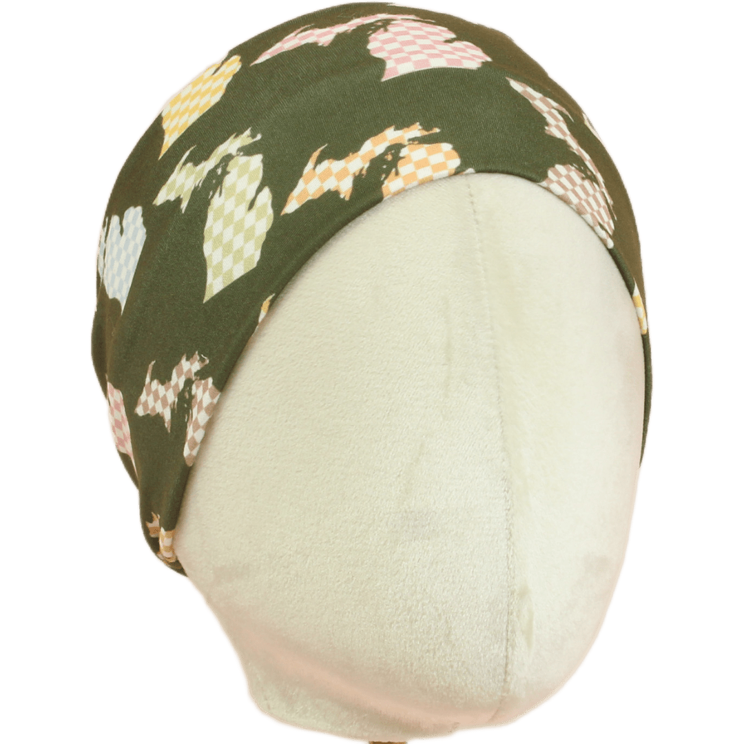 Checkered Michigan Stretch Headband - The Sassy Olive