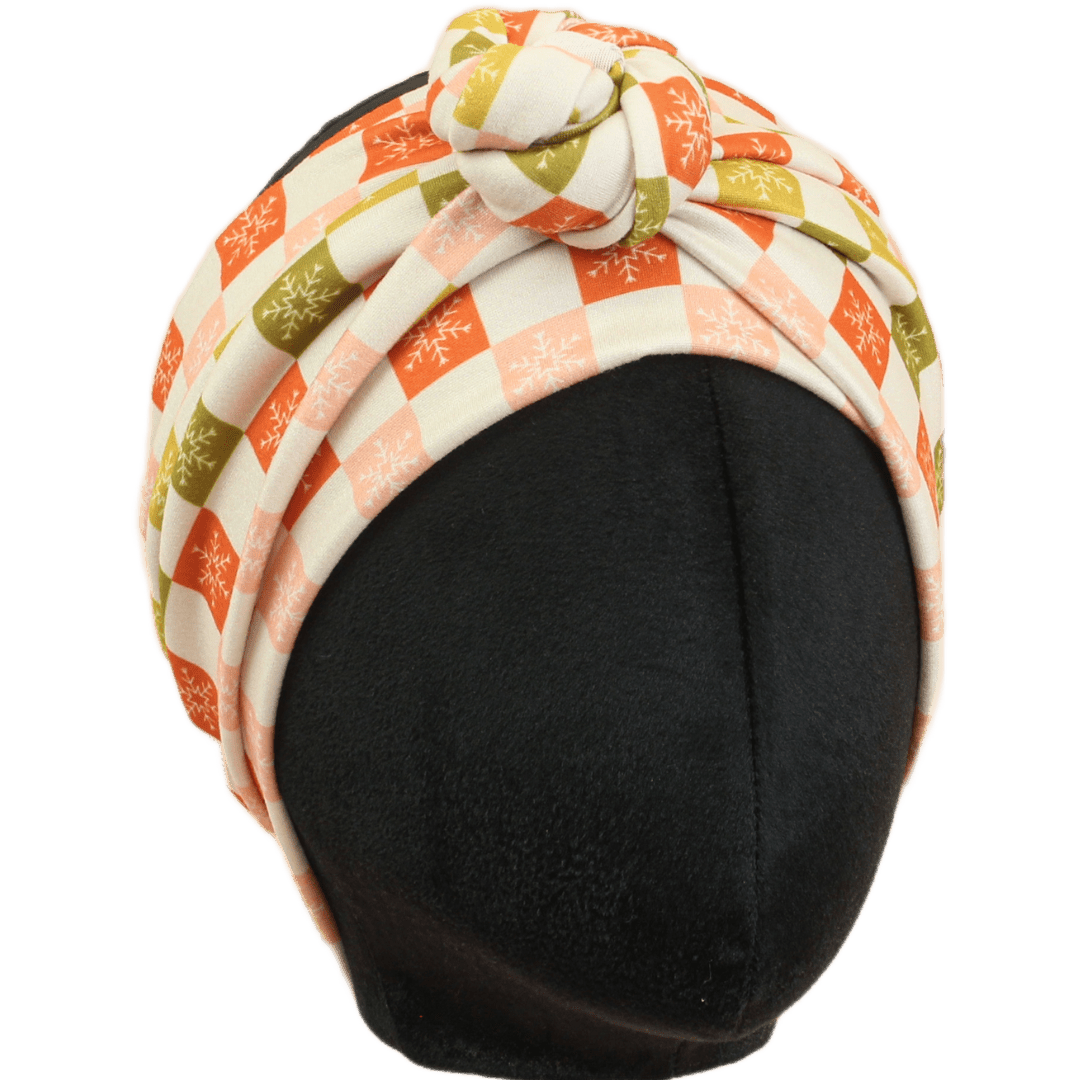 Checkered Snowflakes Wrap Headband - The Sassy Olive
