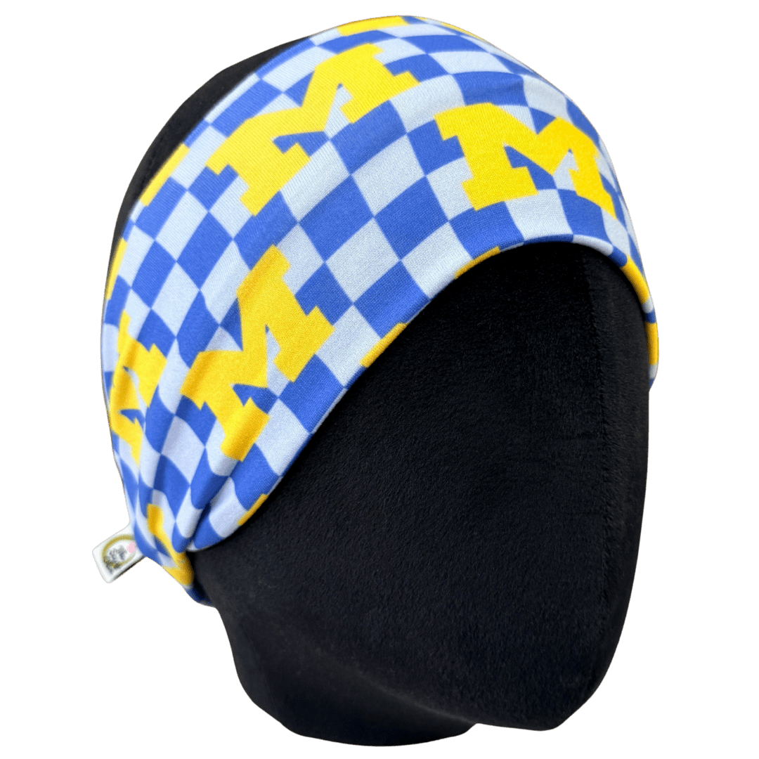 Checkered U of M Stretch Headband - The Sassy Olive