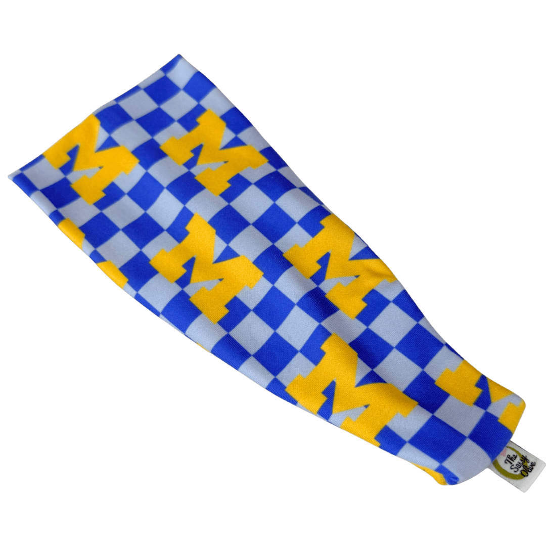 Checkered U of M Stretch Headband - The Sassy Olive