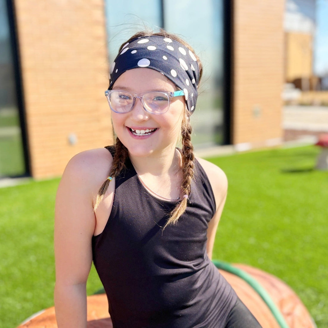 Classic Black Polka Dot Stretch Headband - The Sassy Olive