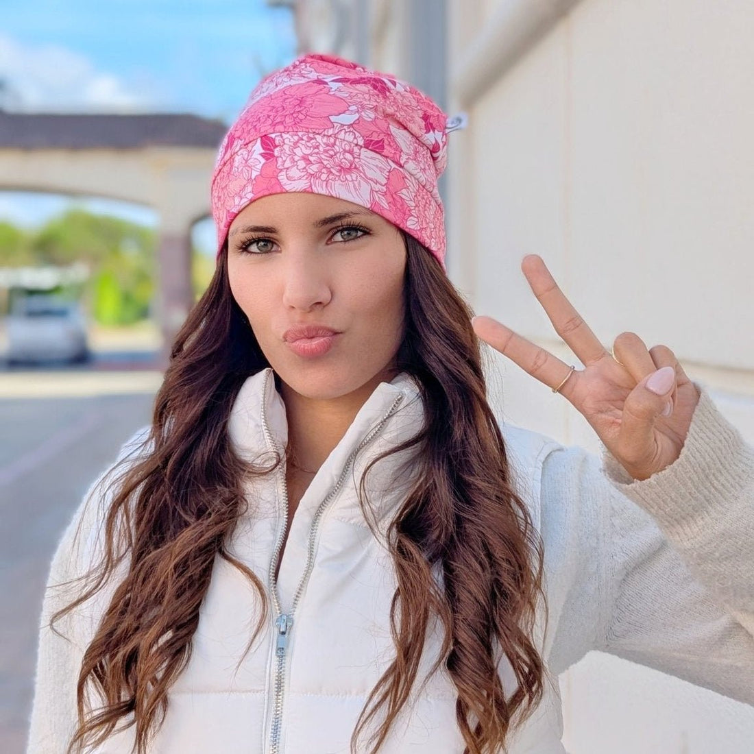 Colleen Floral Benzie Cap - The Sassy Olive