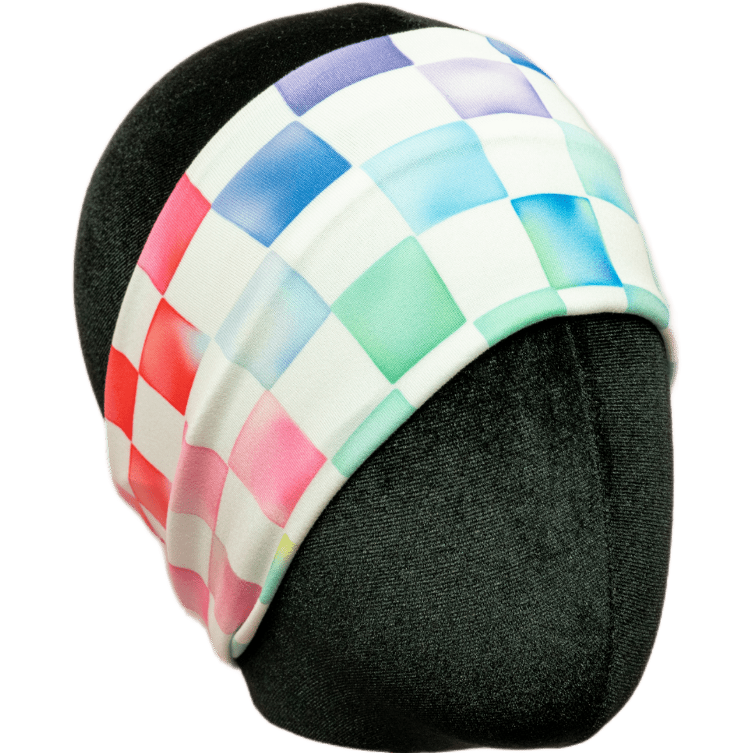 Colored in Checker Stretch Headband - The Sassy Olive