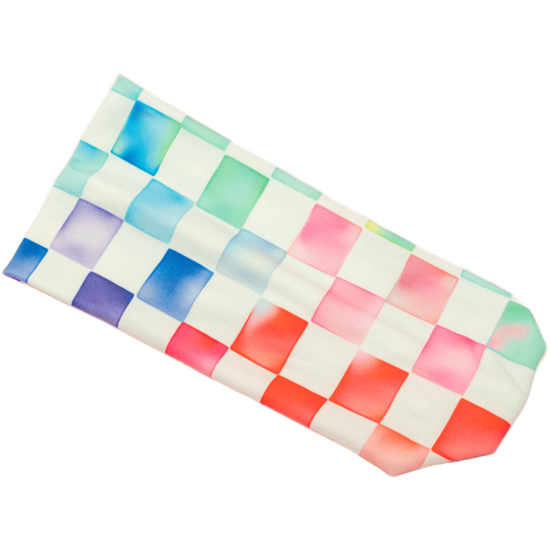 Colored in Checker Stretch Headband - The Sassy Olive