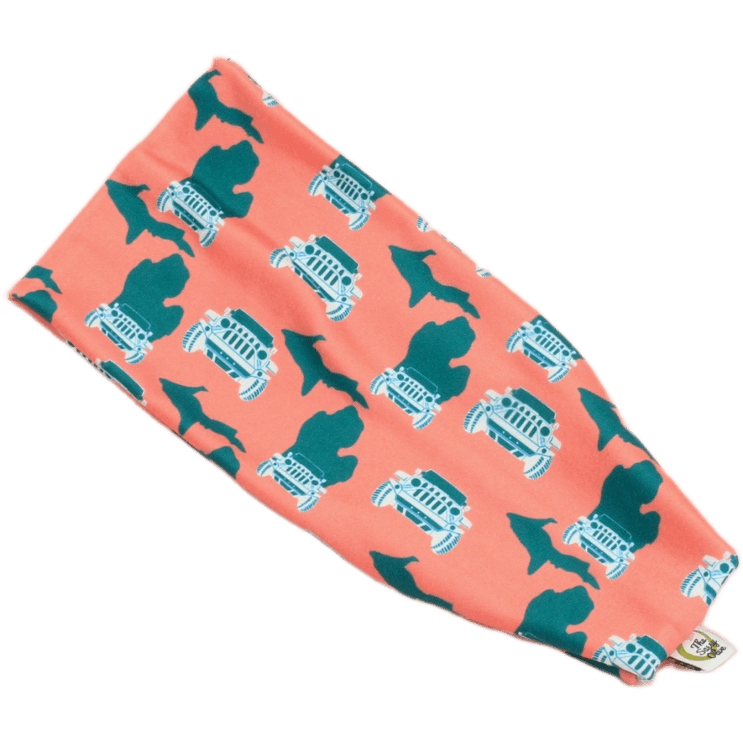 Coral Michigan 4x4 Stretch Headband - The Sassy Olive