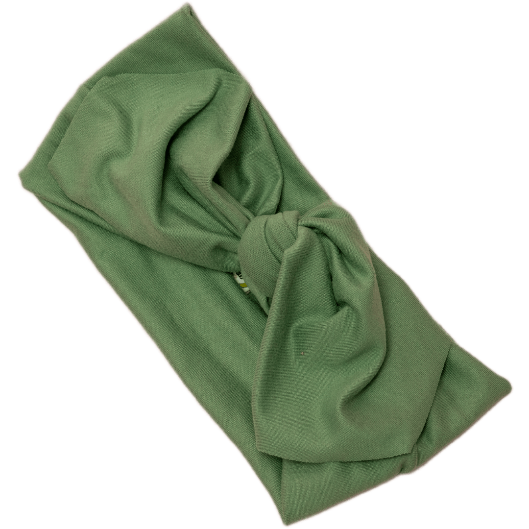 Couch Green Solid Top Knot Headband - The Sassy Olive