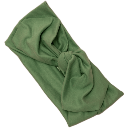 Couch Green Solid Top Knot Headband - The Sassy Olive