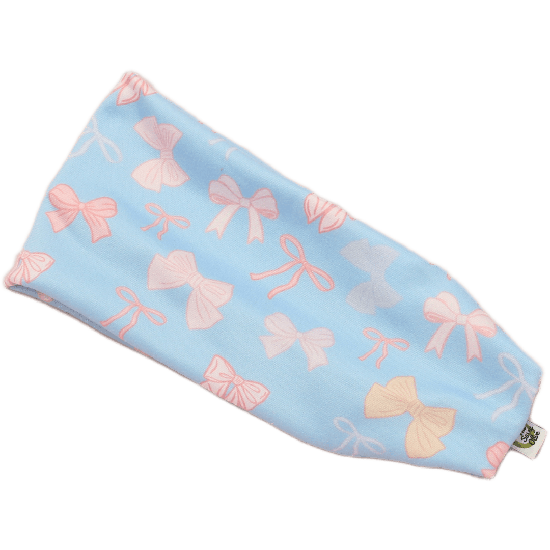 Daisy Dots Blue Stretch Headband - The Sassy Olive