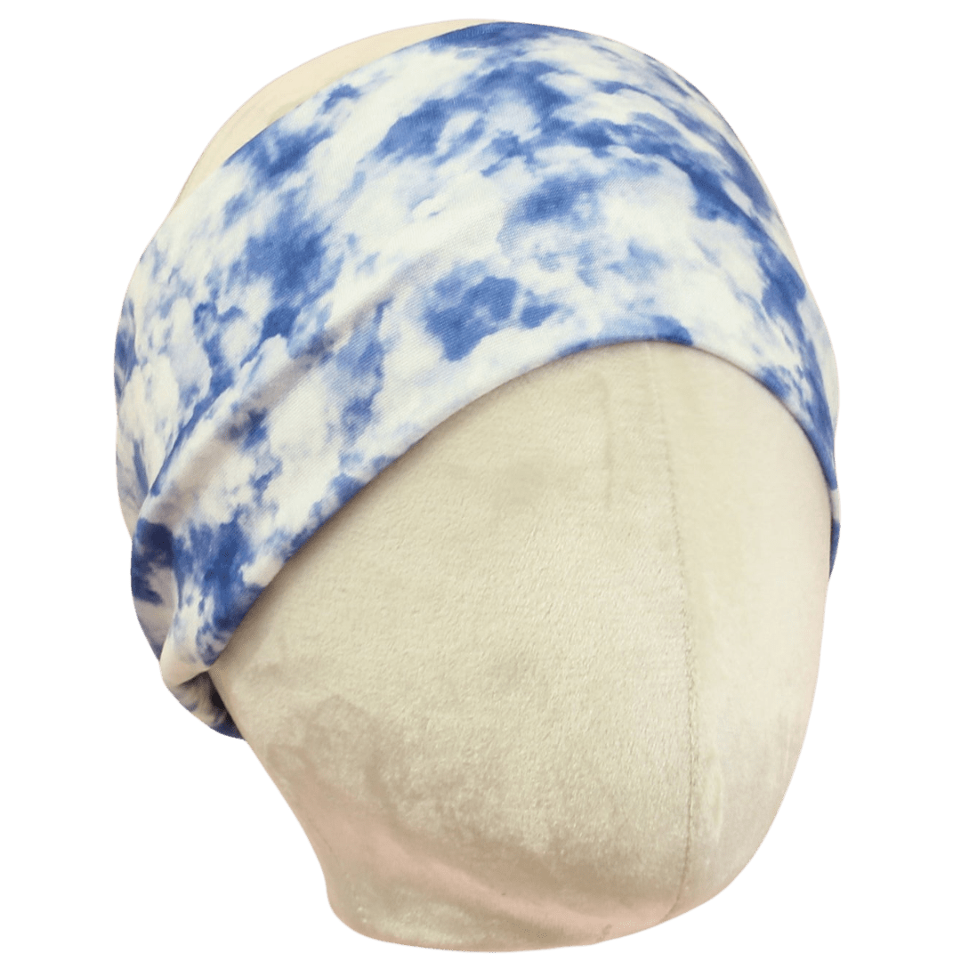 Dark Blue and White Stretch Headband - The Sassy Olive