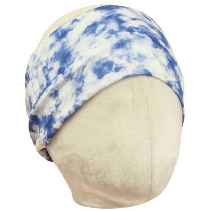 Dark Blue and White Stretch Headband - The Sassy Olive